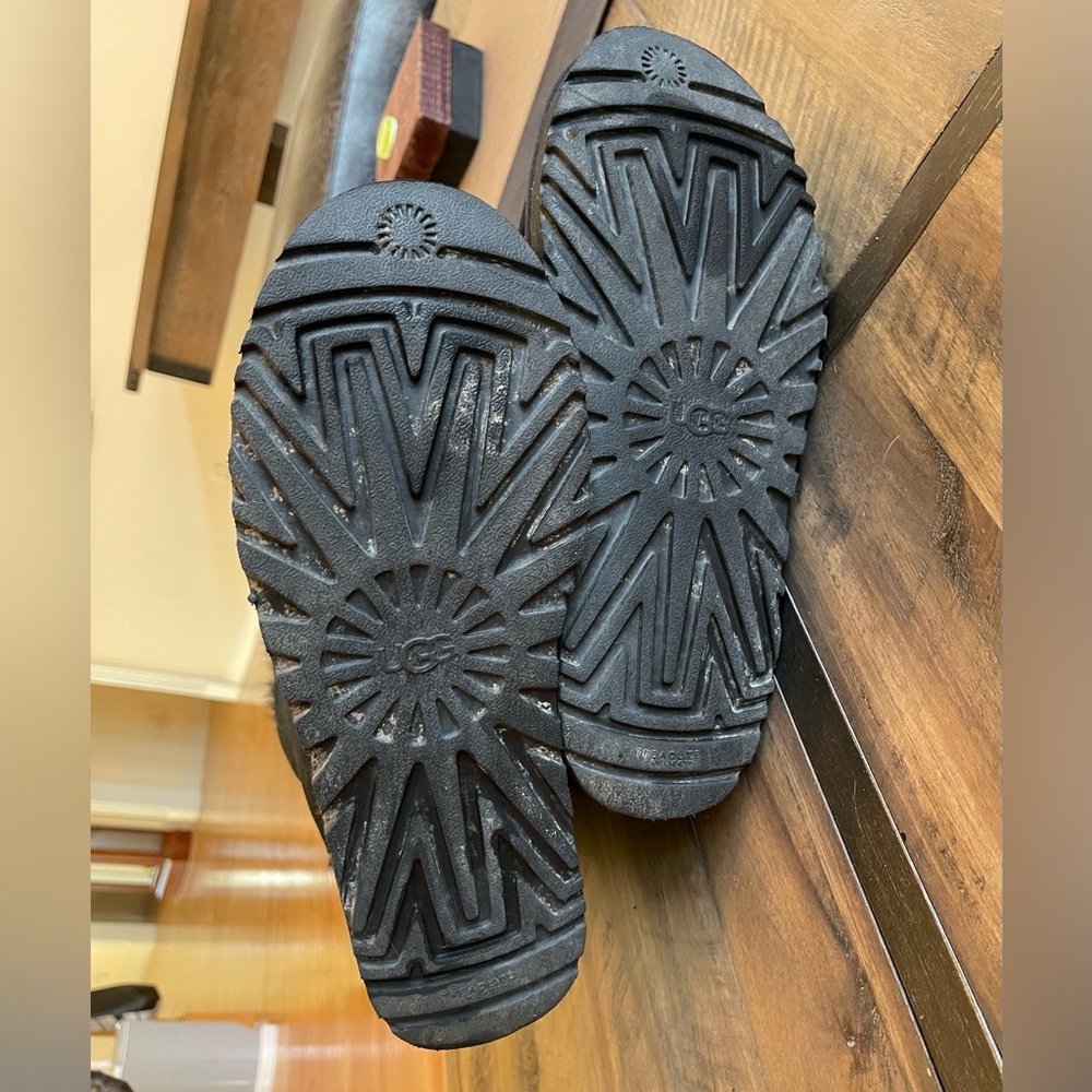 UGG Women's Black Tall Suede Boots with Back Bow Detail - Picture 9 of 14